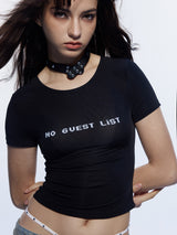 Emoha ノーゲストリストスローガンクイックダイイングスポーツボタンTシャツ