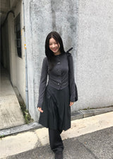 ダブルボタンシャーリングカーディガン