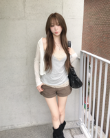 Grey lace sleeveless