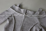オフショルダーカットアウトジップアップニットウェアTシャツ