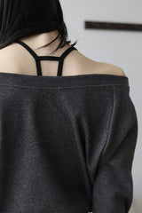 Soft button sleeve sweatshirt