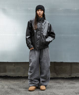 FAUX LEATHER BLOUSON JACKET_BLACK