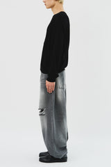 Destoryed Balloon Denim (2color)