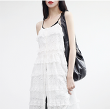 Bullet lace punching long dress