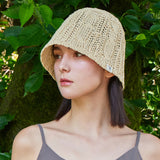 VZ ラベルケーブルニットバケットハット / Beige