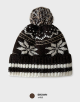 Zero Nine Cozy Snowflake Drop Knit Beanie