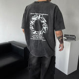 Rain Oval Lettering Short-Sleeved T-shirt (2 colors/36805)