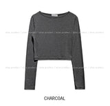 [U-BASIC] Sling Uネッククロップロングスリーブ