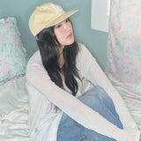 k-logo applique cap yellow