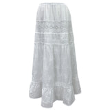 ガーデンエスニックレースビスチェ & ロングマキシスカート 2PCS セット (アイボリー)