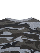 Camo Waffle Henley Neck Muscle Fit T-shirt