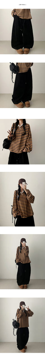 [short, basic, long choice*] League banding pintuck cotton wide pants (4 colors)