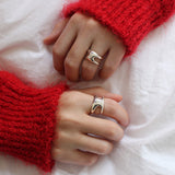 Bold double qubic ring (Tourmaline)