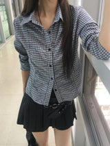 Opal shirring check shirt
