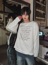 ラフ シースルー レイヤード ニット