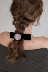 Rose velvet ribbon hairpin (2colors)