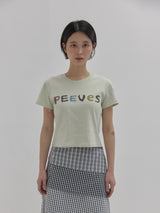 スキャニードニードルワーククロッピードTシャツ (Lime)