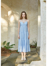 Blanc Halter Dress Blue