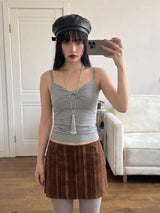 GATHERED KNOT STRAP TANK (MINT)