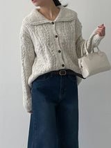 Granma Collar Knit Cardigan