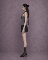 Lace Fan Halter Top #Charcoal(墨)