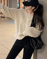 Cela Loose Fit Boat Neck Knitwear
