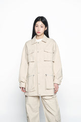 25SS OVRERSIZE FOUR POCKET WORK JACKET BEIGE