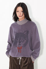 Striped plush base T-shirt