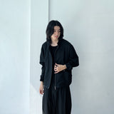 Minimalist Structural Aesthetic Drawstring Hem Striped Stand Collar Jacket