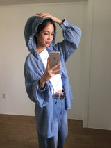 Cool Frill Hoodie Check Shirt (2color)