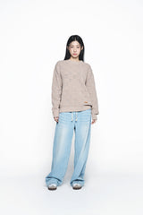 25SS アースワッペンオーバーサイズニット ベージュ