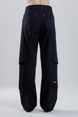 multi layered pants_ black