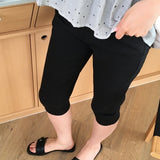 Clean Span Slim Fit Biker Capri Pants 1 Color / Knee-Length & 7-Length