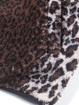 LEOPARD FLEECE ZIP-UP JACKET_Brown