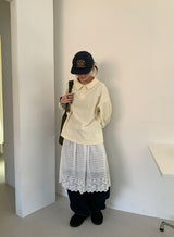 メルフィ ワッフル シャーリング カラー ティー