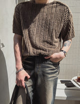 ロニースナップストライプ半袖Tシャツ