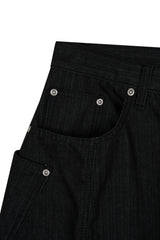 Double pocket herringbone pants