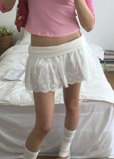 FOLDING PUNCHING MINI SKIRT