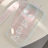Summer Blue Edge Sweet Cartoon Puppy Jelly iPhone Case