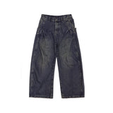 TopBasicsワークウォッシュドバレルレッグデニムパンツ