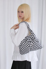 check ribbon shoulder bag