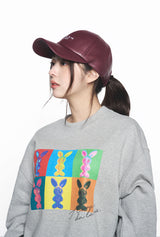 25SS ダメージウォッシングデニムボールキャップ ワイン