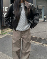 Humming leather jacket