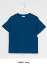 チビ カラー ベーシック セミクロップ 半袖Tシャツ