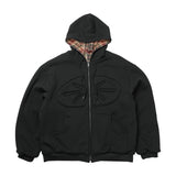 Reversible Hoodie Zip-Up Check Red
