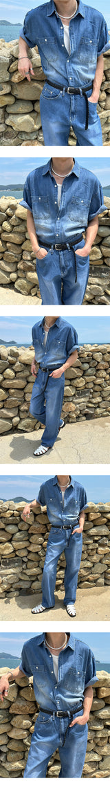 [S/S] Brush washing semi wide pants (3color)