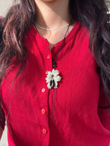 Summer flower necklace with gemstone
