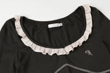 Jam shirring top - charcoal