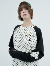 patched raglen t-shirts / white