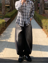 Washing Check Damage Long Sleeve Shirt